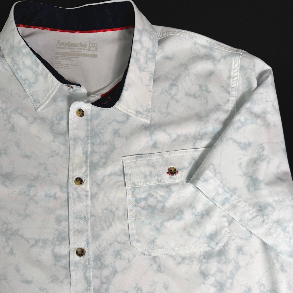 Avalanche Outdoor Supply Company‎ Mens Short Sleeve Marble Button Up Shirt XL